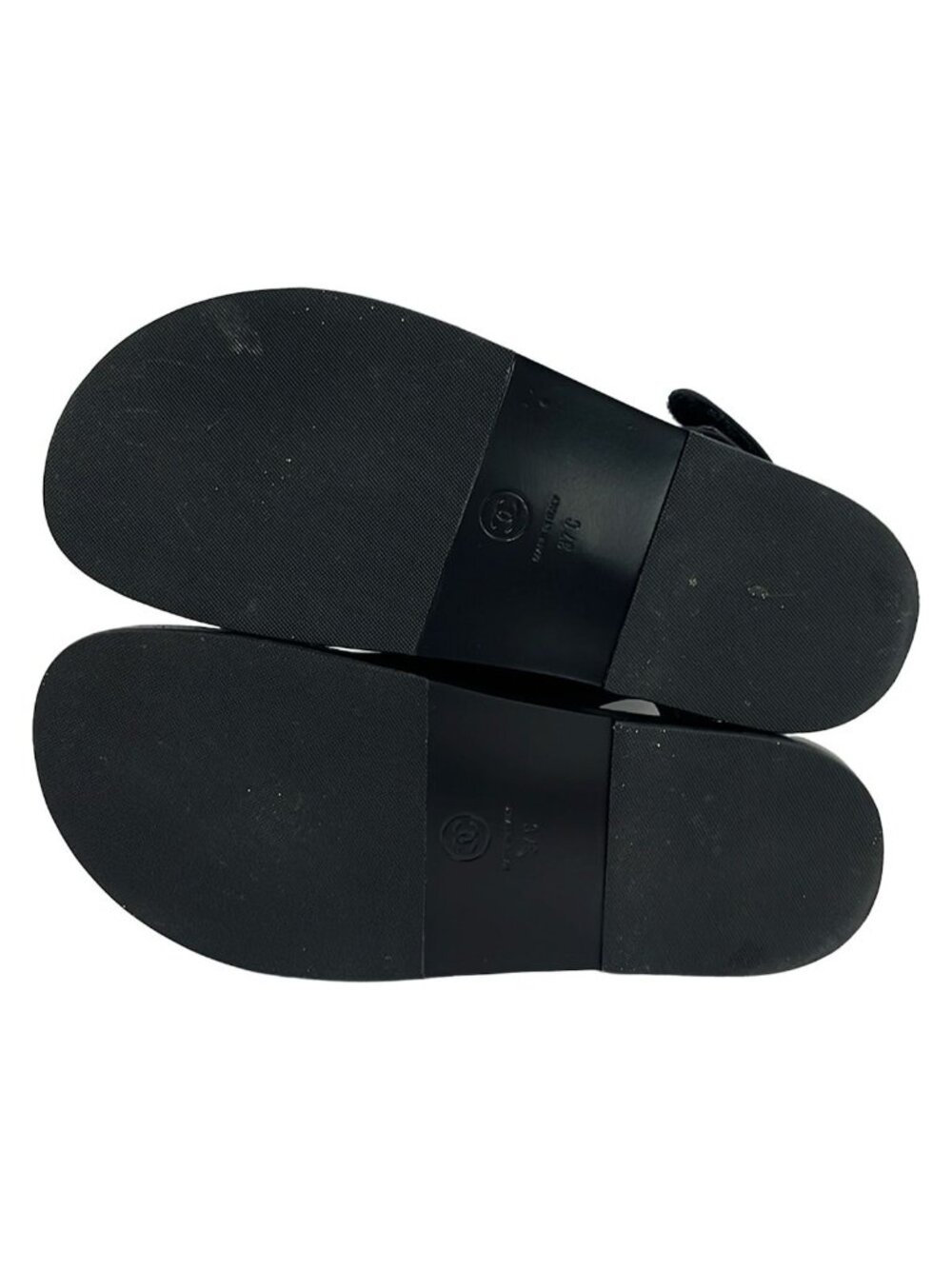 Chanel Sandals Black Gold Rhinestone Ribbon - Picture 4 of 7